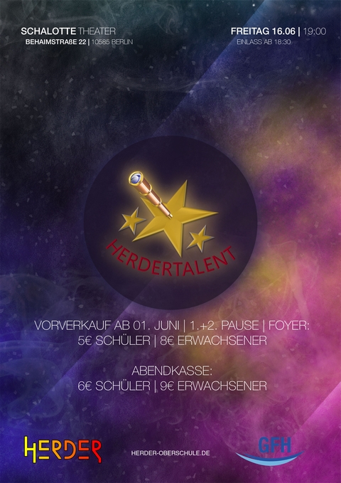 Plakat für das Herder-Talent 2017