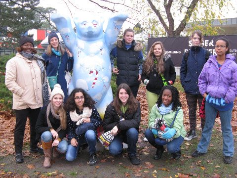 Gruppenfoto mit Austauschüler/innen