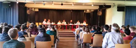 Bild zur Podiumsdiskussion 2016 am Herder-Gymnasium
